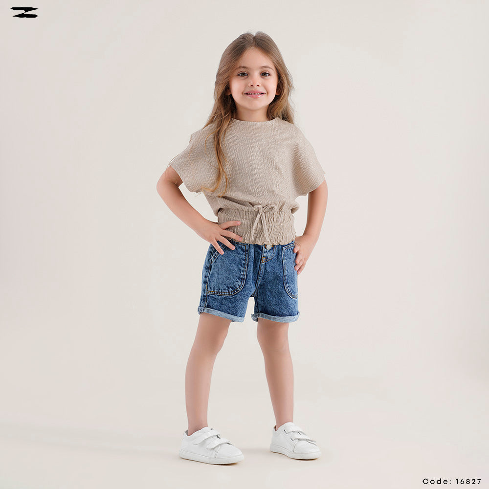 Textured Waist Tie Top