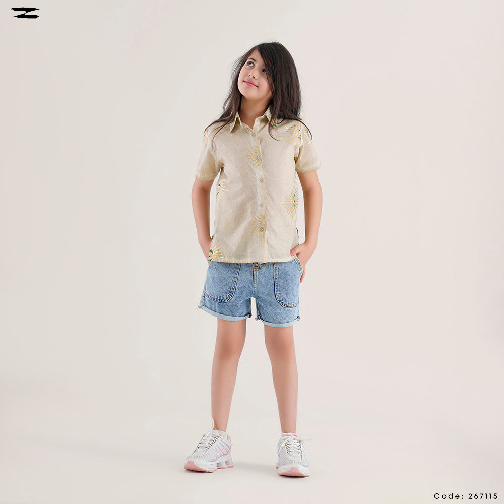 Eye Detail Short Sleeve Shirt