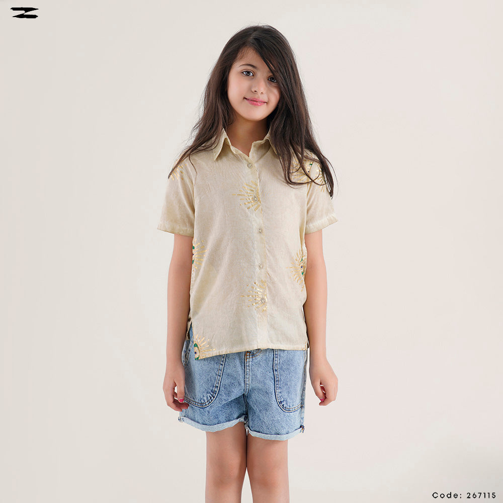 Eye Detail Short Sleeve Shirt