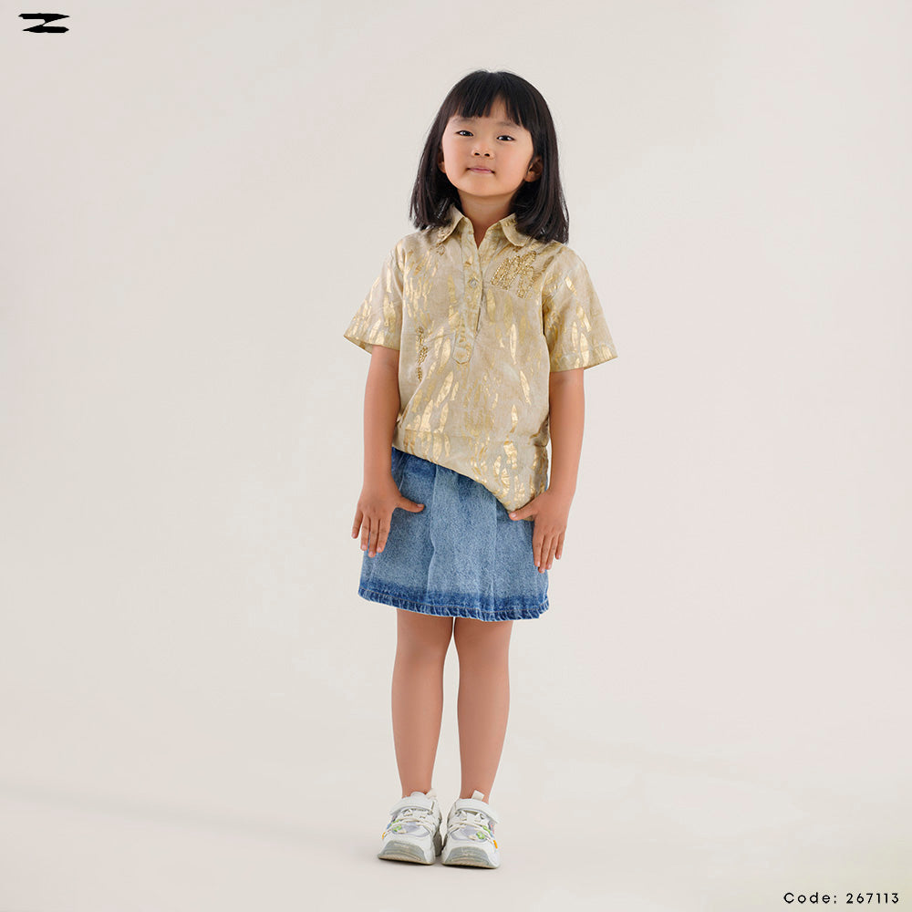 Blue Pattern Short Sleeve Shirt