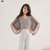 Girls Mesh Front Blouse
