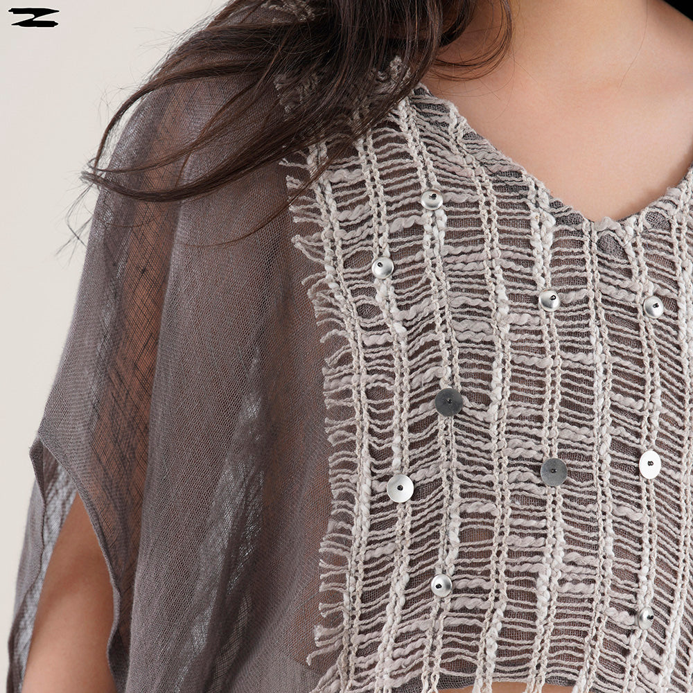 Girls Mesh Front Blouse