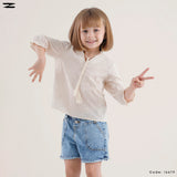 Embroidered Tie Neck Blouse