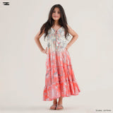 Girls Printed Tiered Maxi Dress