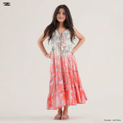 Girls Printed Tiered Maxi Dress
