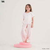 Striped Blouse and Solid Pants Set