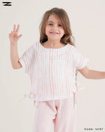 Load image into Gallery viewer, Striped Blouse and Solid Pants Set