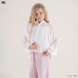 Kids Sheer Floral Yoke Blouse