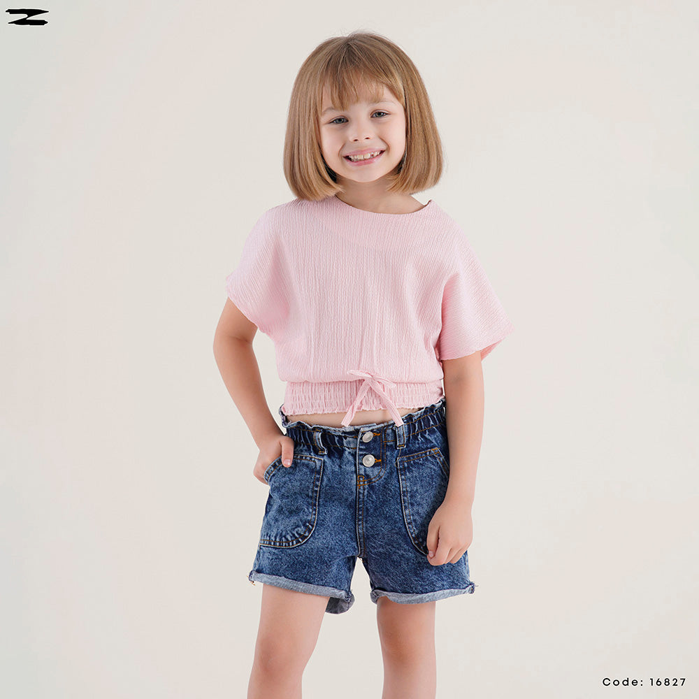 Textured Waist Tie Top