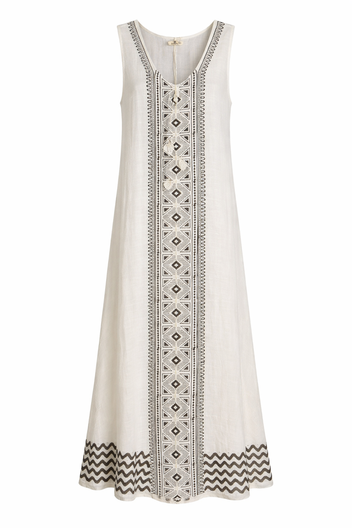 Embroidered Detail Midi Dress