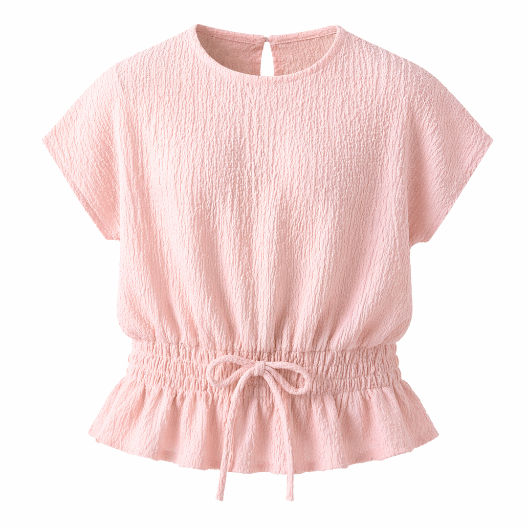 Textured Waist Tie Top