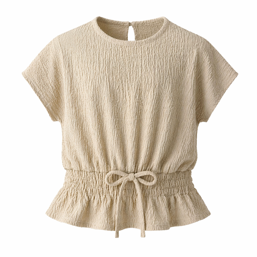 Textured Waist Tie Top