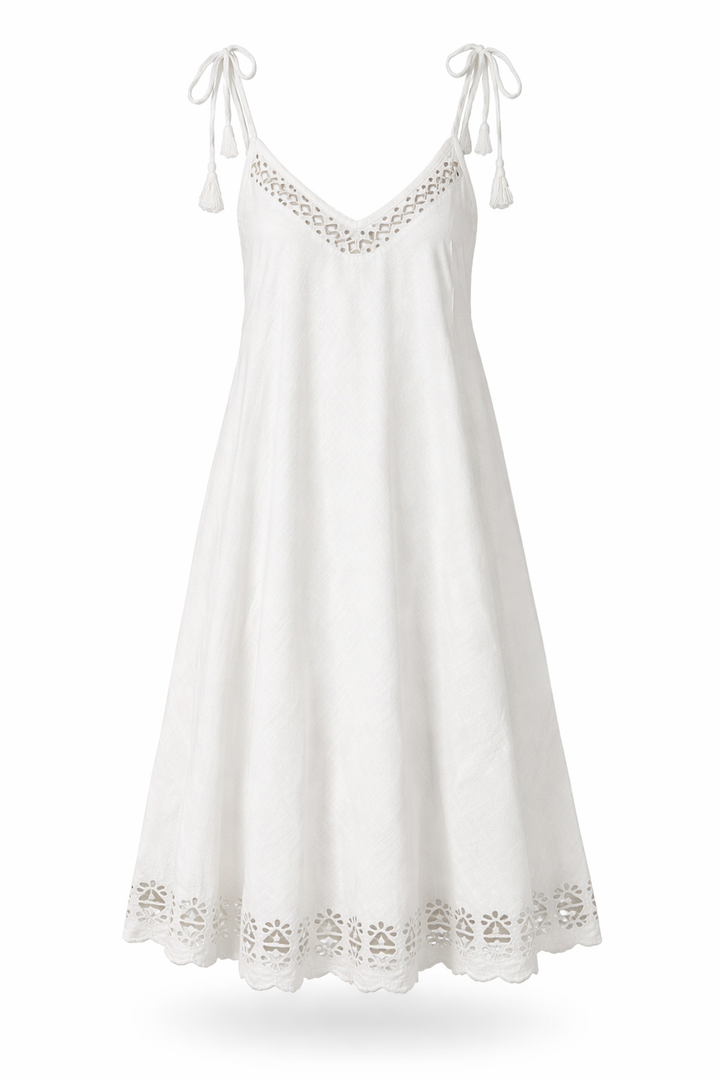Tie Strap Cutwork Dress