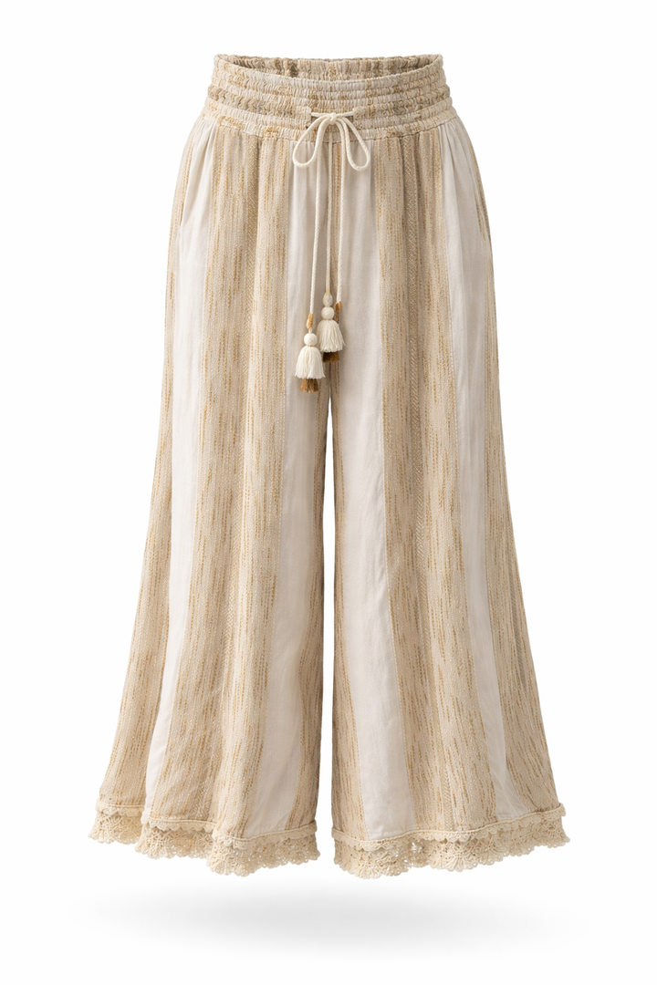 Tie Waist Wide Leg Pants