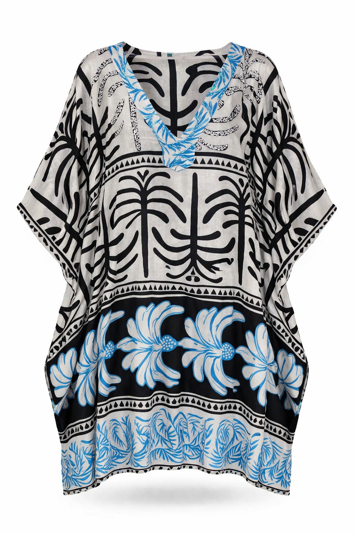 Tropical Pattern Kaftan Top