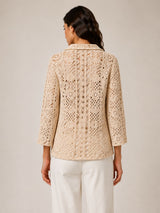 Aura Crochet Button-Up Top