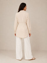 Long Sleeve Shirt with Tie Waist Detail