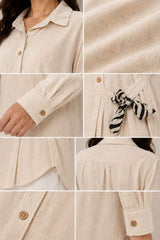 Long Sleeve Shirt with Tie Waist Detail
