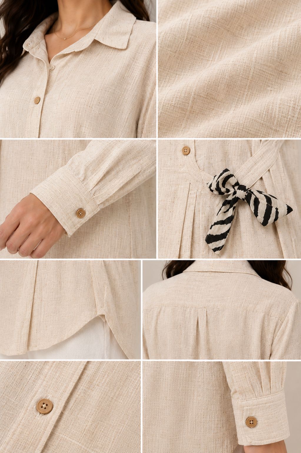 Long Sleeve Shirt with Tie Waist Detail