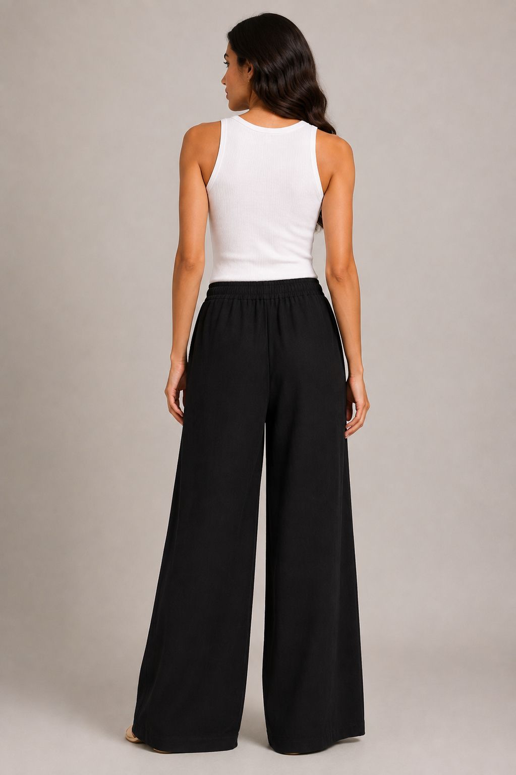 Wide-Leg Pants with Drawstring Waist