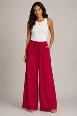 Wide-Leg Pants with Drawstring Waist