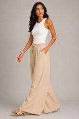 Wide-Leg Pants with Drawstring Waist