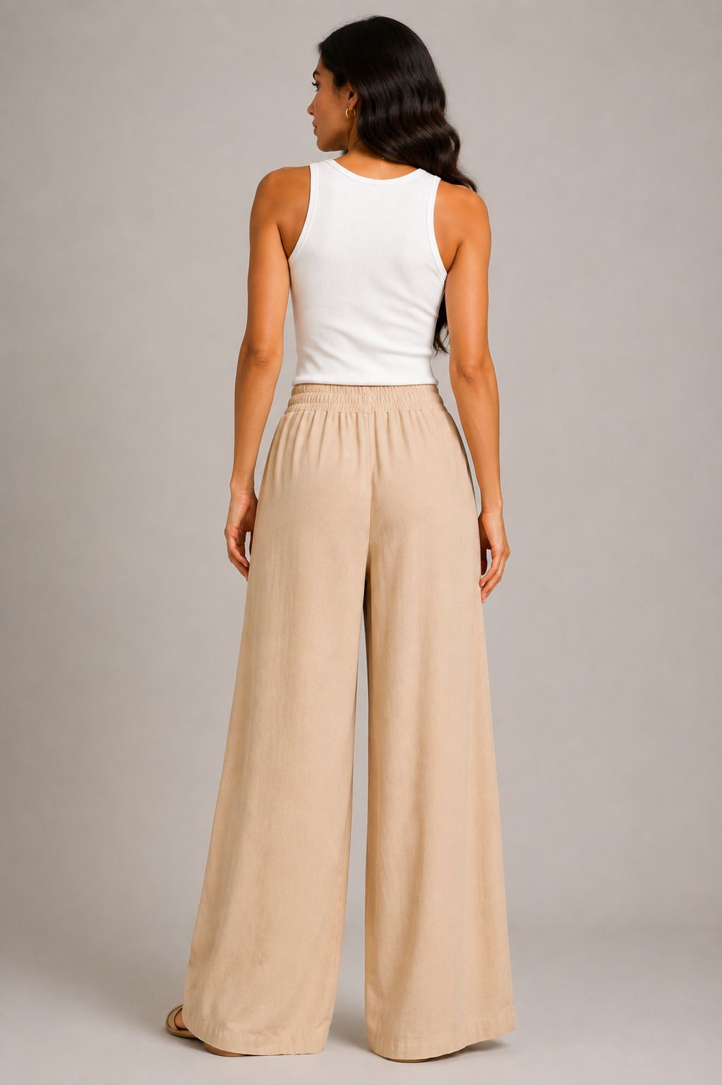 Wide-Leg Pants with Drawstring Waist