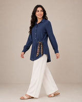 Long Sleeve Shirt with Tie Waist Detail