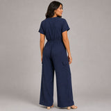 Tie-Neck Wide-Leg Jumpsuit