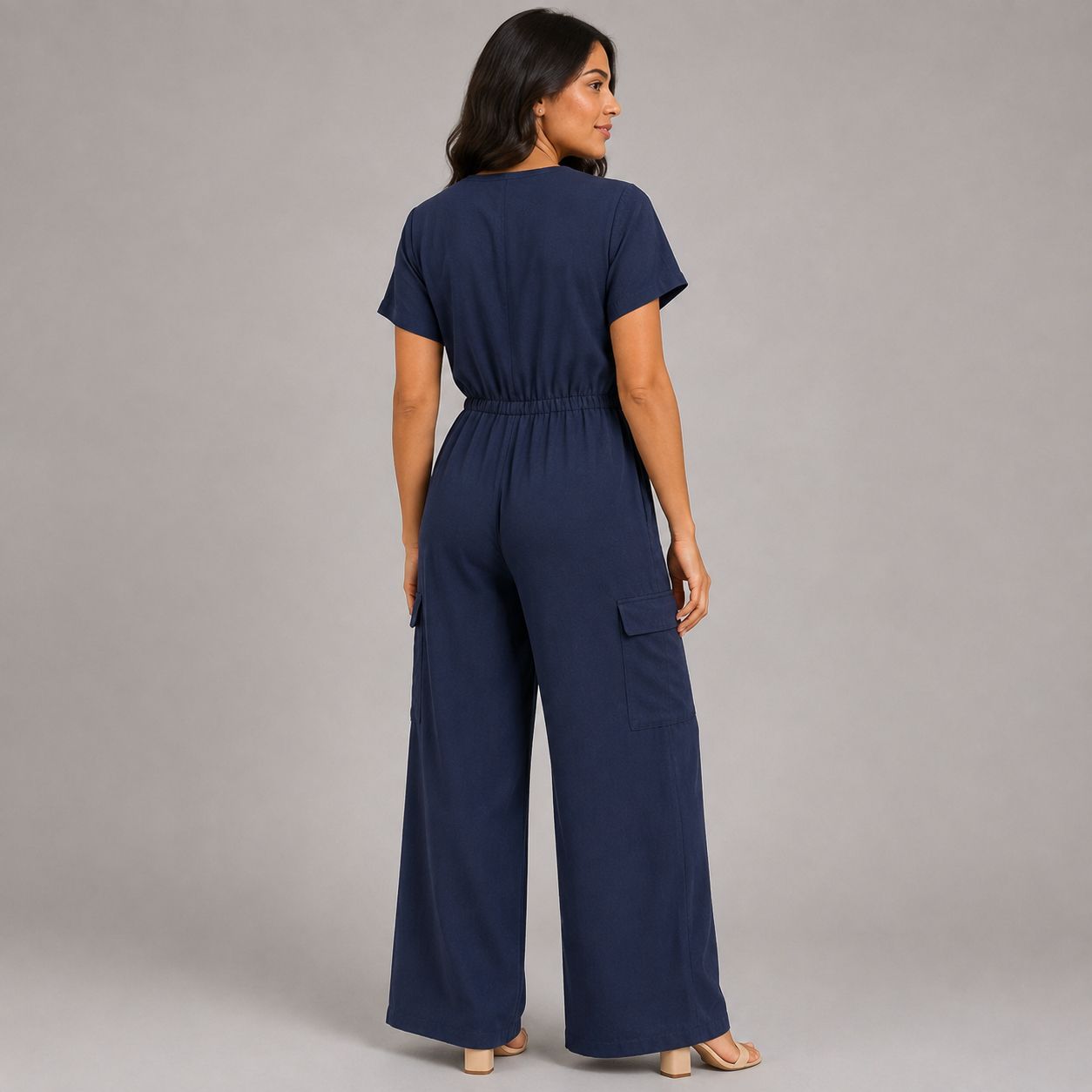 Tie-Neck Wide-Leg Jumpsuit