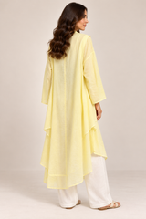 Women Textured Longline Open-Front Cardigan