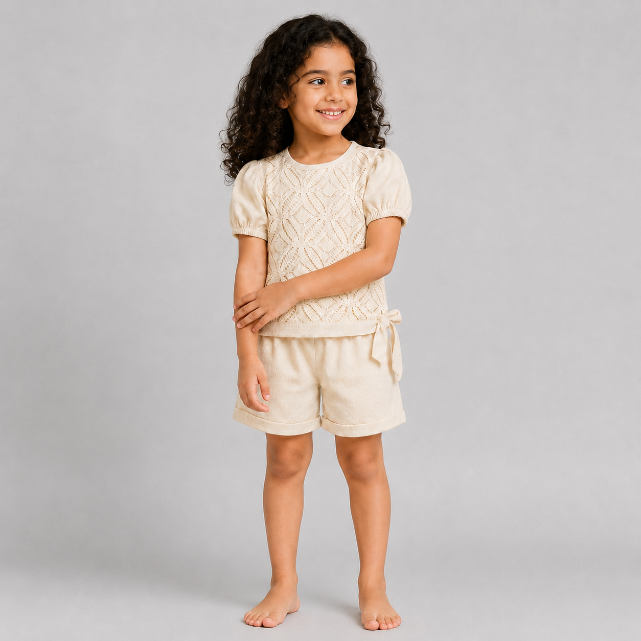 Crochet Lace Top and Shorts Set