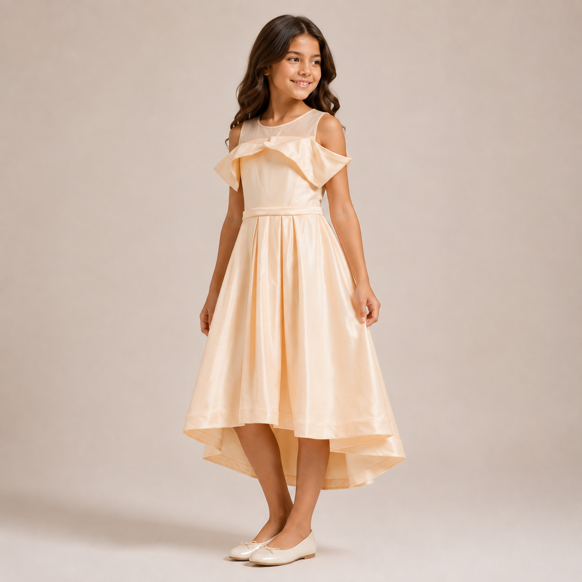 Girls Ruffle High-Low Party Dress