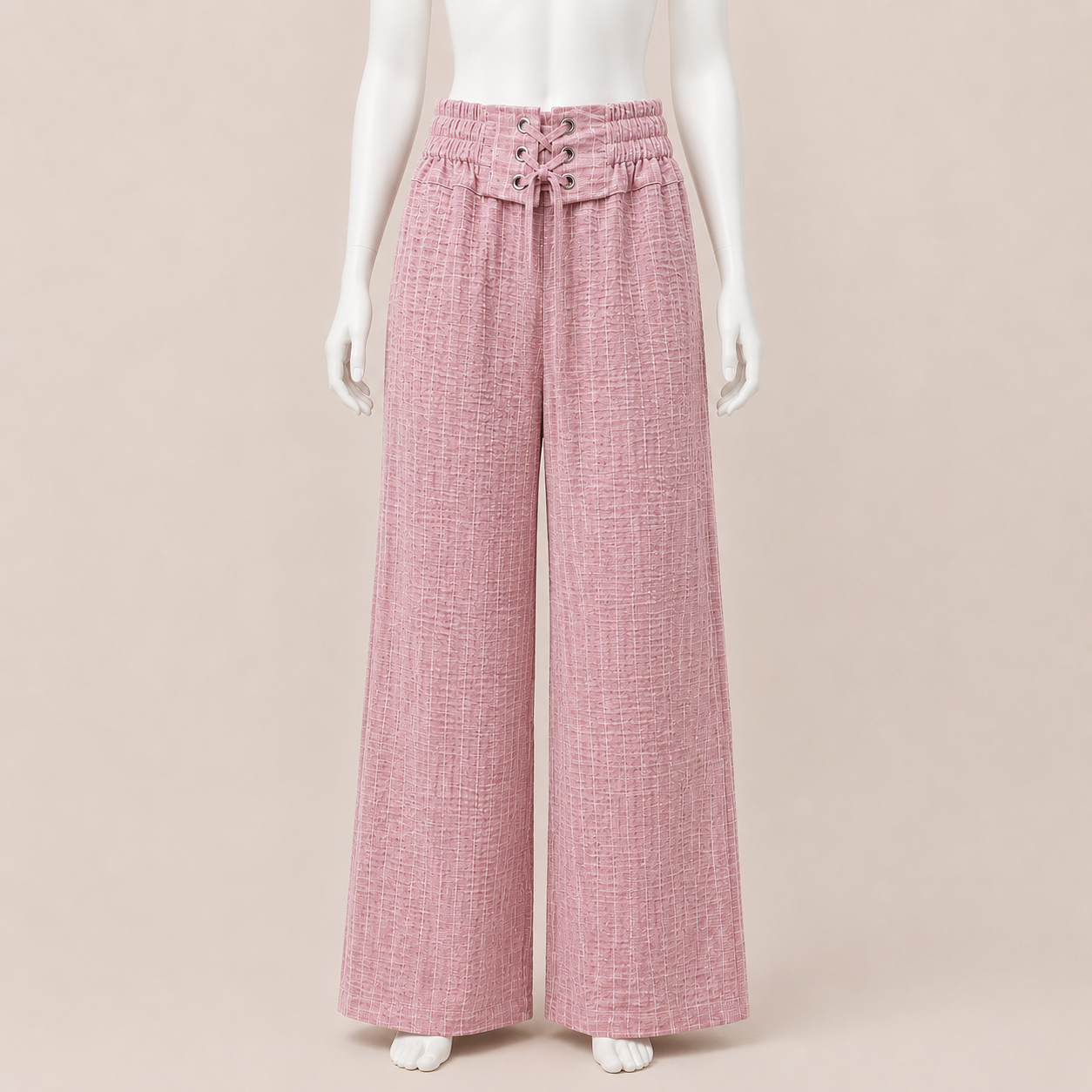 Women Striped Wide Waistband Pants