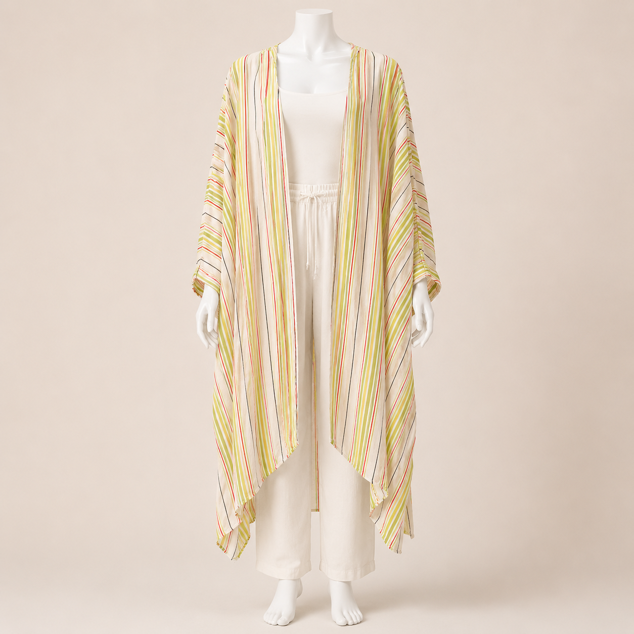 Women Striped Satin Cardigan