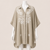 زهور Embroidered بونشو