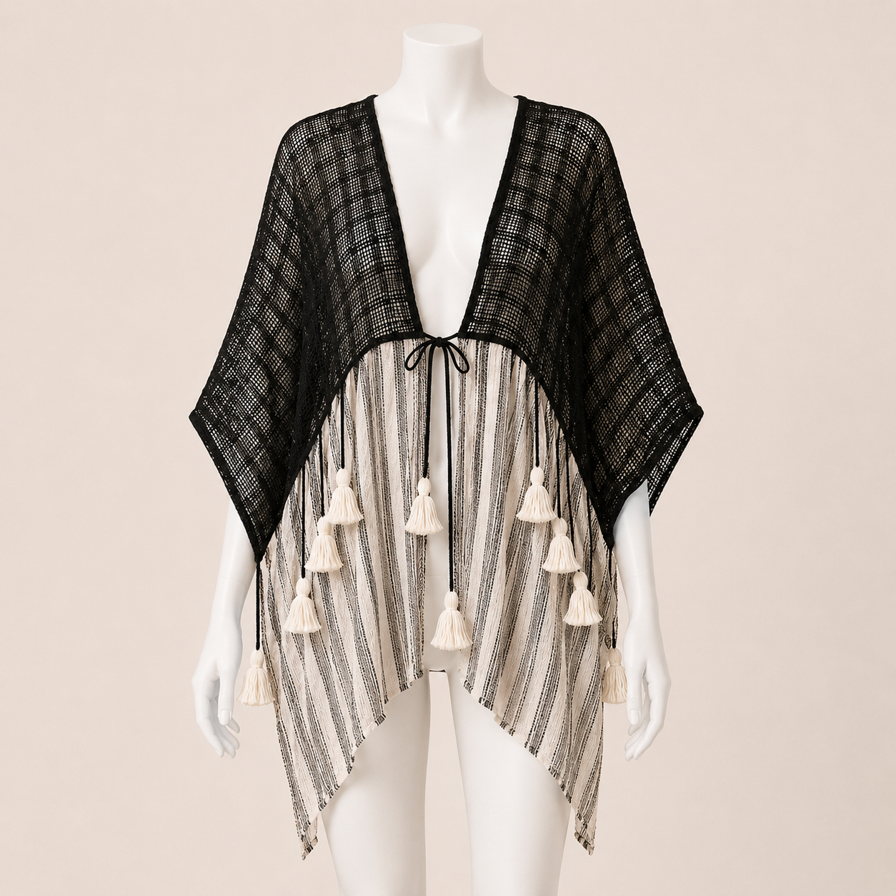 Women Tassel Trim Cardigan