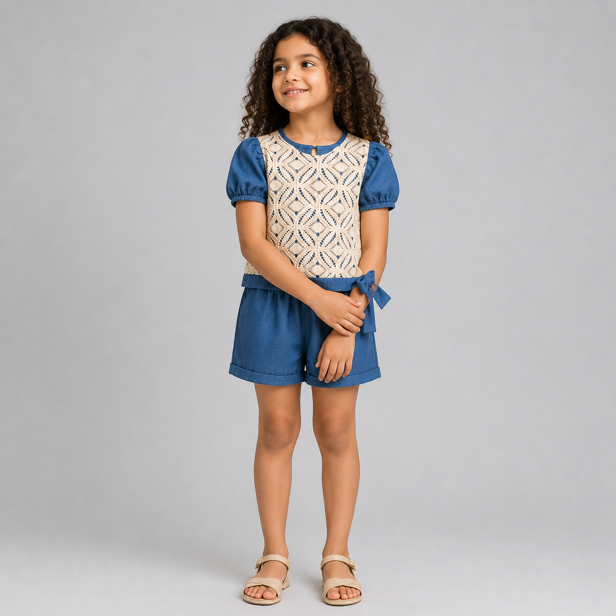 Crochet Lace Top and Shorts Set