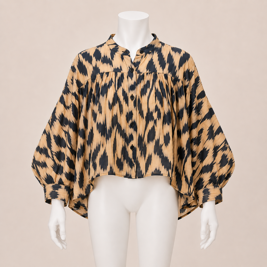 Wild Print Tie Shirt