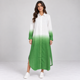 Women Ombre Button-Down Maxi Dress