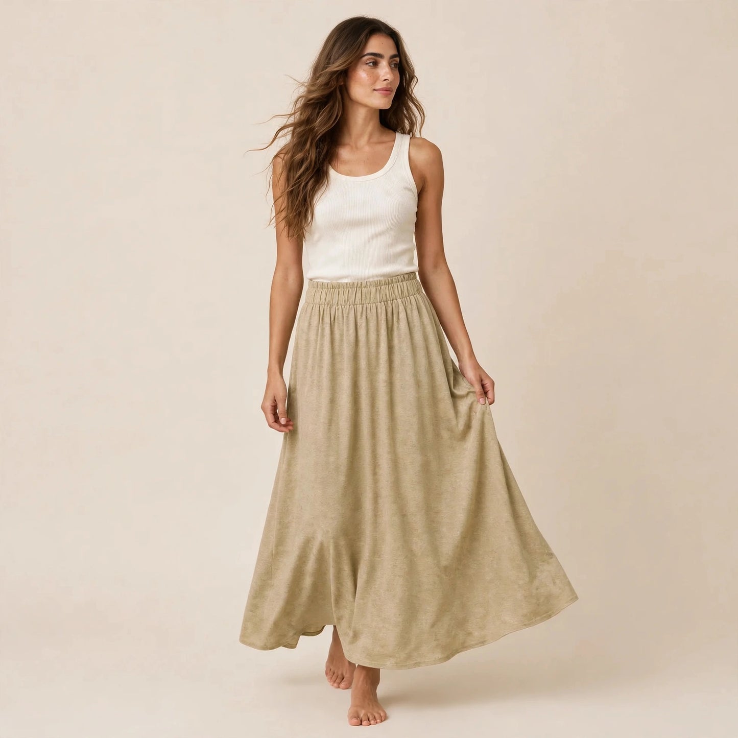تنورة نسائية سادة طويلة