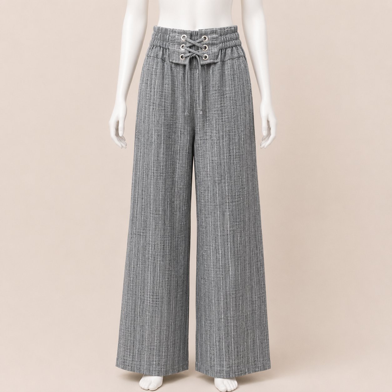 Women Striped Wide Waistband Pants