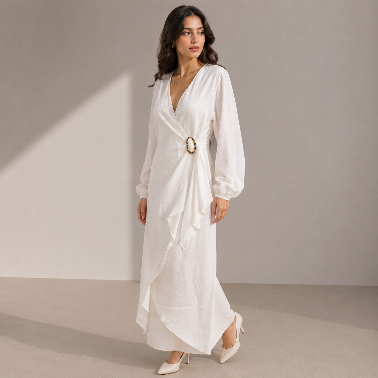 Women Wrap Buckle Dress