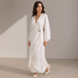 Women Wrap Buckle Dress