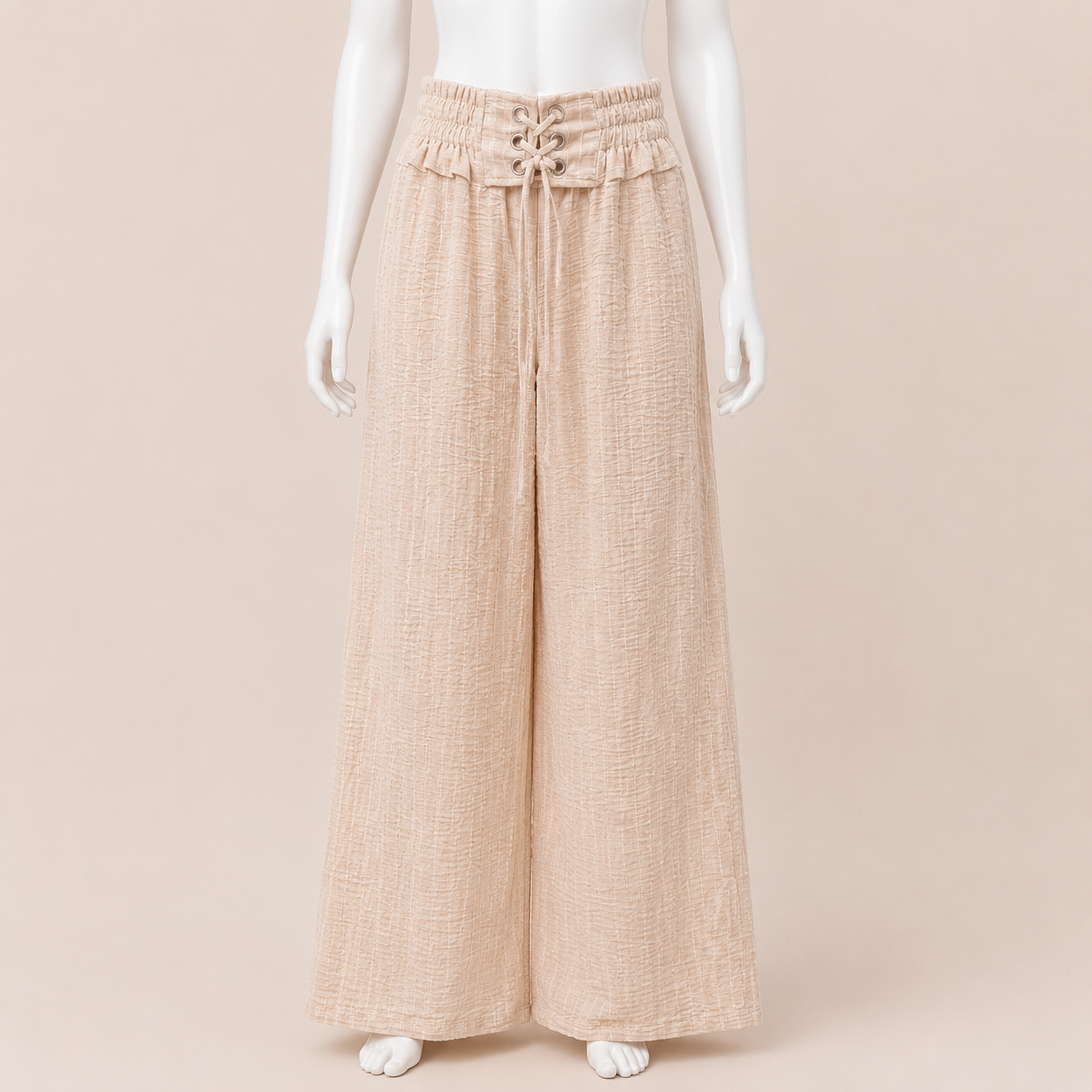 Women Striped Wide Waistband Pants