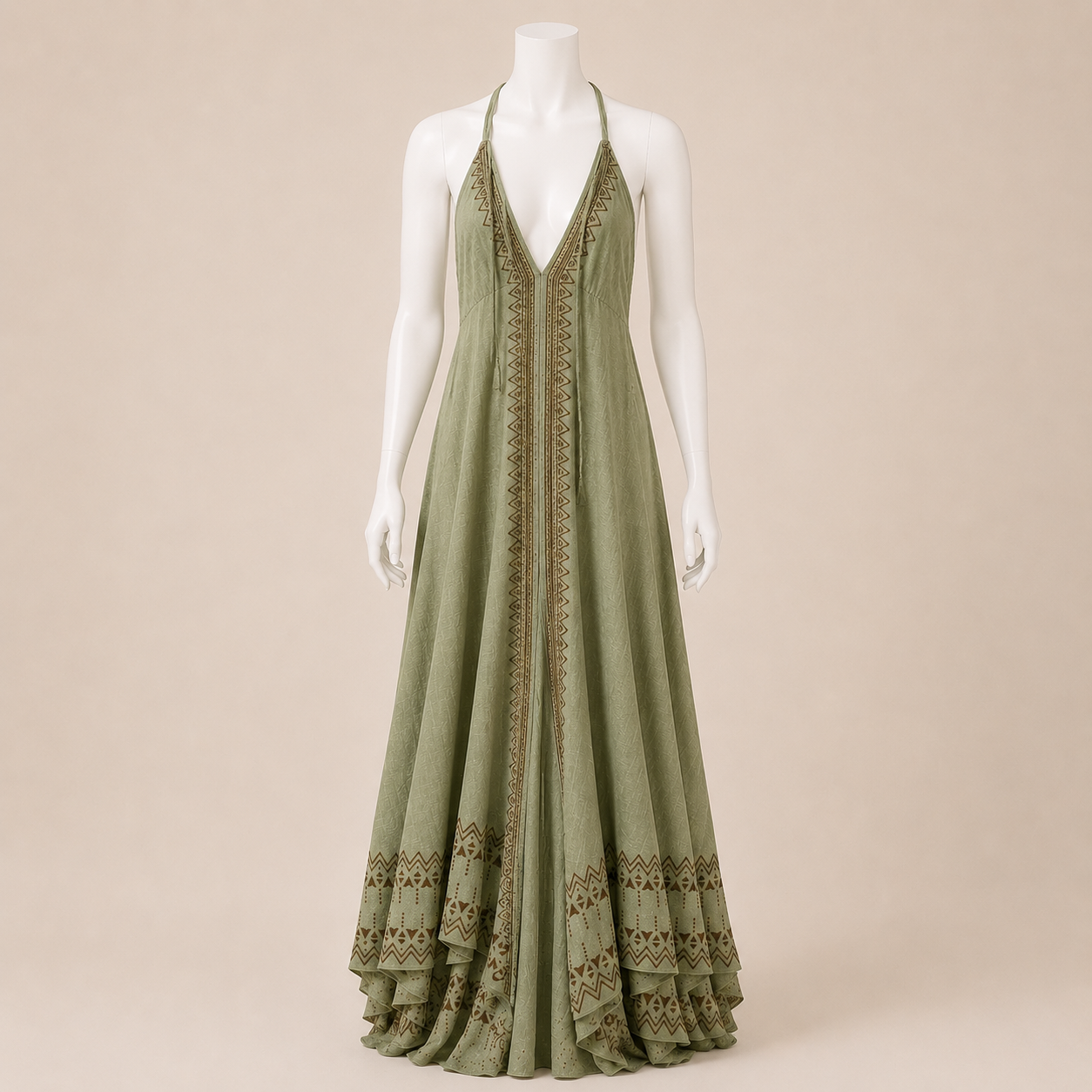 Women Indian Print Cape Dress