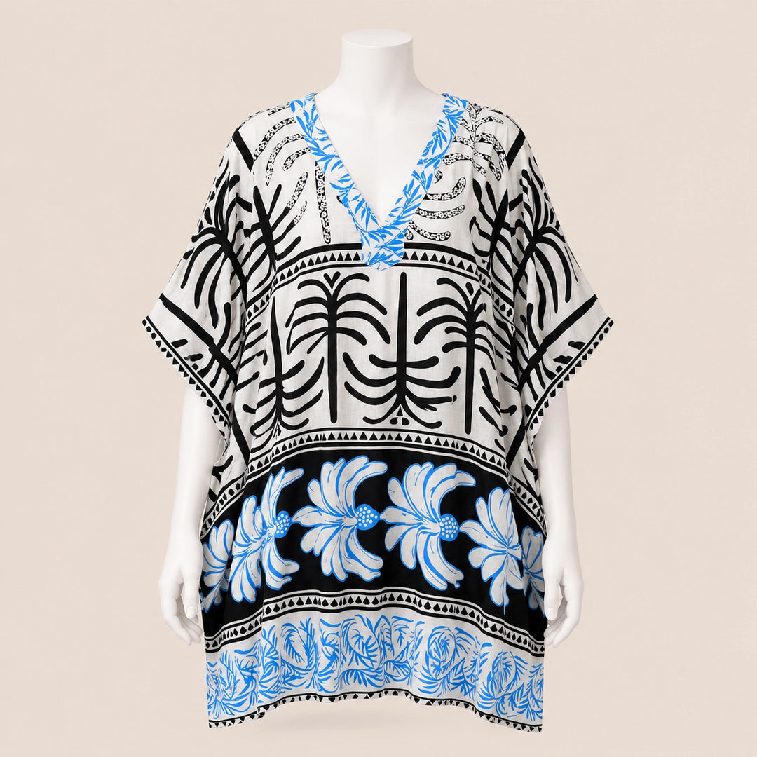Tropical Pattern Kaftan Top