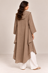 Women Textured Longline Open-Front Cardigan