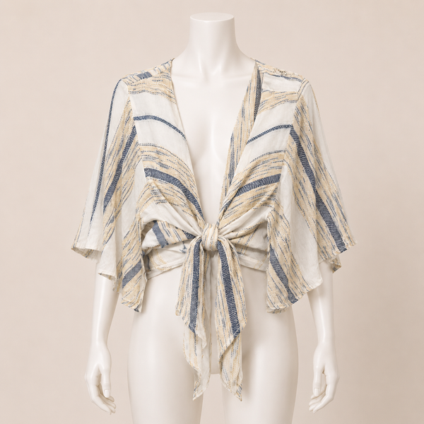 Tie Front Wide Sleeve Top