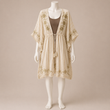 Fringe Trim Tie Front Kaftan